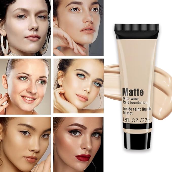 1 Pack Liquid Foundation Cream for Face Makeup,Durable Full Coverage Matte Concealer Make Up,Oil Control & Waterproof Base Primer -1 Fl.Oz (BEIGE 3#)-VivaGrace Women
