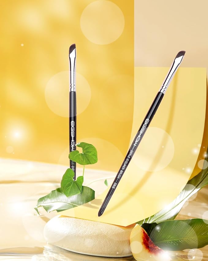 EIGSHOW Eyeliner Brush Gel Eyeliner Makeup Brush for Precise Eye Liner Eyebrow Eyelid Ultra Thin with Curved Bristle (E865 2Pieces)-VivaGrace Women