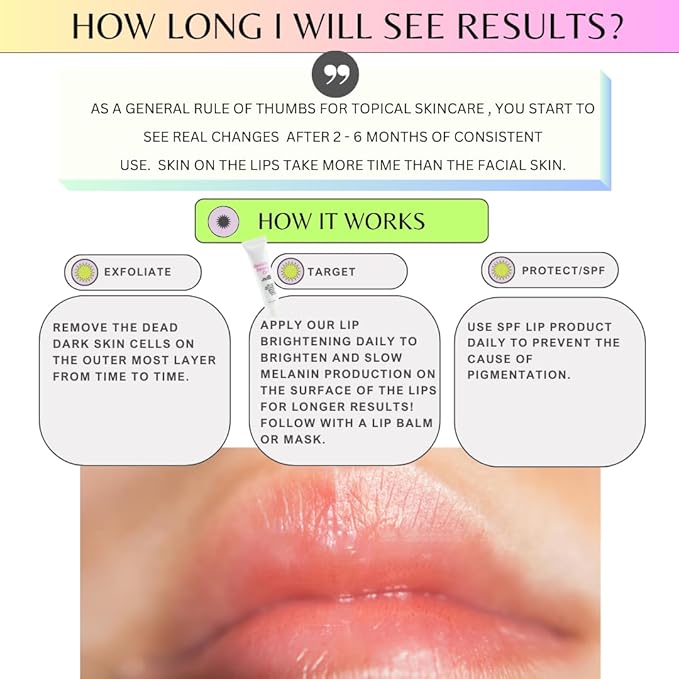 Potent brightening Lip Balm for dark lips & smokers lips, kojic acid, alpha arbutin, niacinamide, licorice, vitamin A, Carefully formulated for lips.-VivaGrace Women