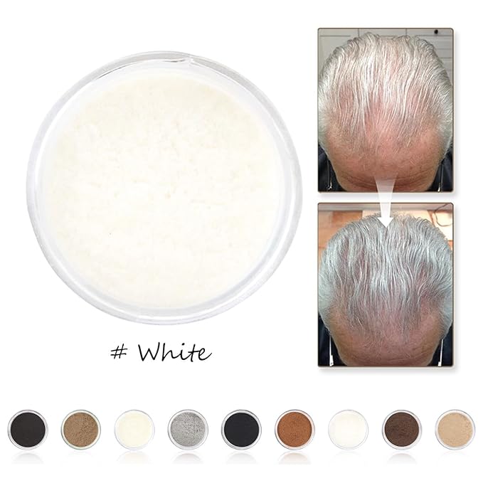 Hair Fibers for Thinning Hair for Women All-Natural Hair Building Fibers 0.98 Oz Hair Volume Powder Bald Spot Cover Up for Men & Women (White)-VivaGrace Women