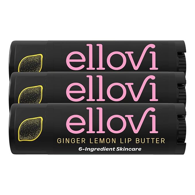 Natural Lip Butter Lip Balm - Ginger Lemon - Pure Enough to Eat - Made With Just 6 Vegan Ingredients - 100% Natural & Organic Moisturizing Lip Care for All Day Hydration (3-Pack)-VivaGrace Women
