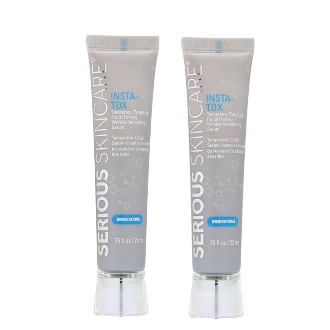 Serious Skincare INSTA-TOX Instant Wrinkle Smoothing Serum - Improves appearance of Fine Lines & Wrinkles -Temporarily Tightens Skin - Instant Line Filler - Two .75 oz. Tubes (2Pack)-VivaGrace Women