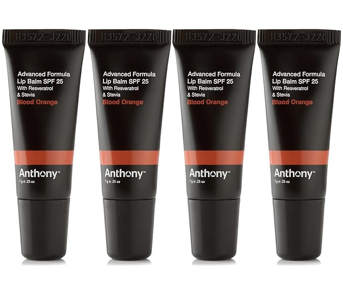 Anthony 25 SPF Lip Balm with Sunscreen for Lips – Contains Green Tea Extract, Shea Butter & Vitamin E – Moisturizing Repair Care Treatment for Chapped & Dry Lips - Blood Orange Flavor - 4 Pack-VivaGrace Women