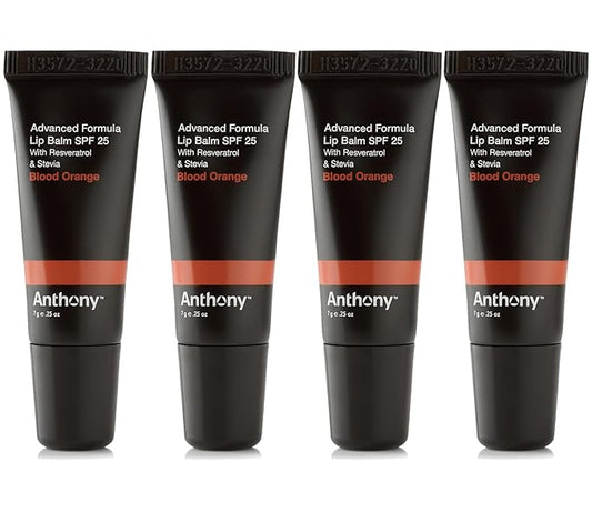 Anthony 25 SPF Lip Balm with Sunscreen for Lips – Contains Green Tea Extract, Shea Butter & Vitamin E – Moisturizing Repair Care Treatment for Chapped & Dry Lips - Blood Orange Flavor - 4 Pack-VivaGrace Women