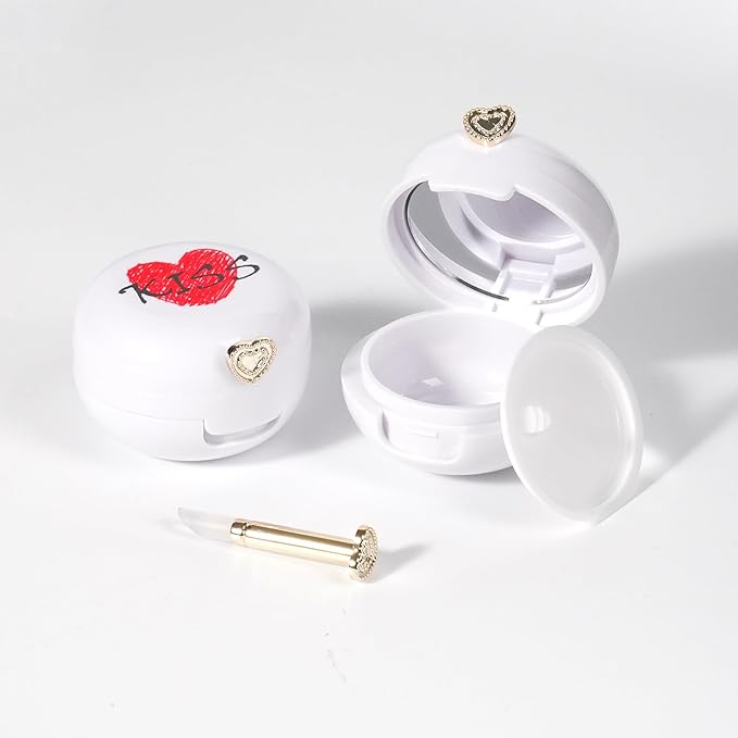 2 Pack Lip Balm Containers,Plastic Portable Empty Lip Balm Container with Mirror and Silicone Lip,Empty Lipstick Dispenser Box for Travel,Home-VivaGrace Women