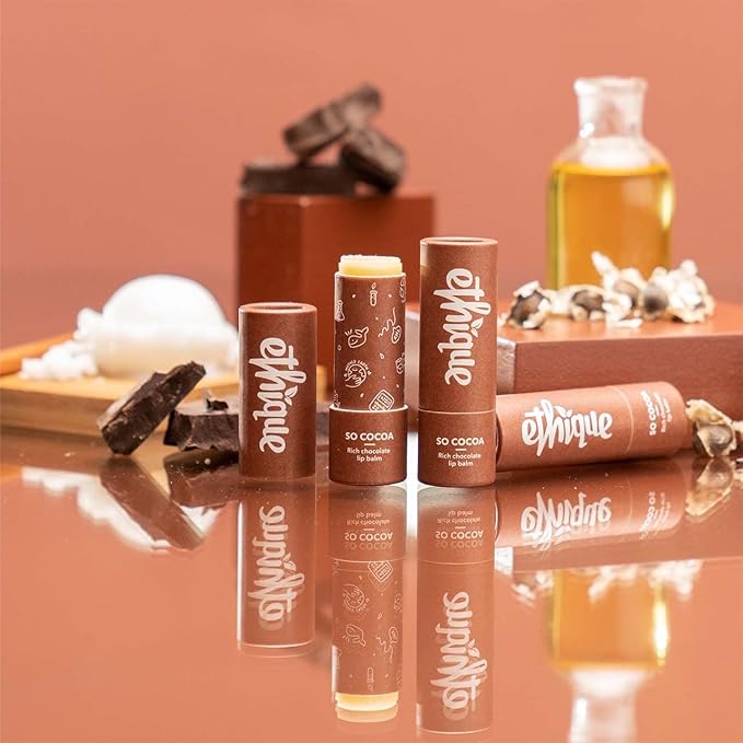 Ethique So Cocoa Nourishing Lip Balm - Plastic-Free, Vegan, Cruelty-Free, Eco-Friendly, 0.32 oz (Pack of 1)-VivaGrace Women