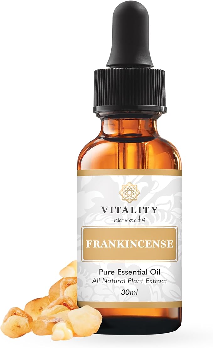 Vitality Extracts Frankincense Essential Oil - 30ml, Boswellia Serrata, Aromatherapy, Skin Care, Natural Calm, Stress Relief, Yoga, Comfort-VivaGrace Women