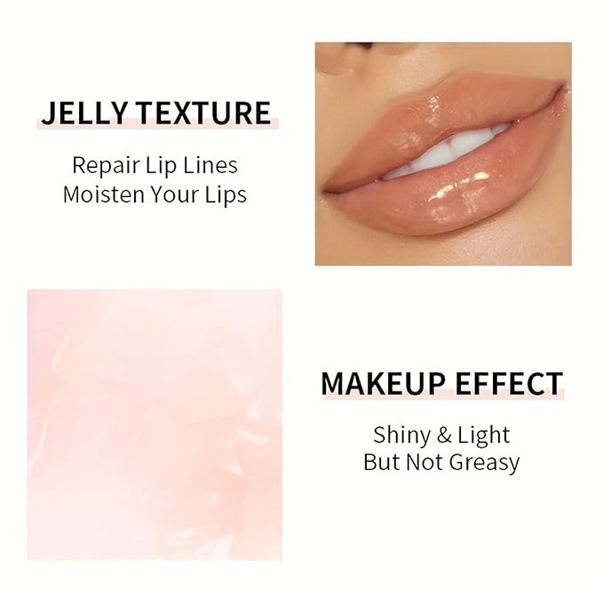 Lip Plumping Gloss, Plumping Lip Filler, Lip Gloss for Full, Voluminous Lips, Transparent Plumping Lip Oil Tinted for Lip Care, Fuller Lips Instantly, Hydrating, High-Shine-VivaGrace Women