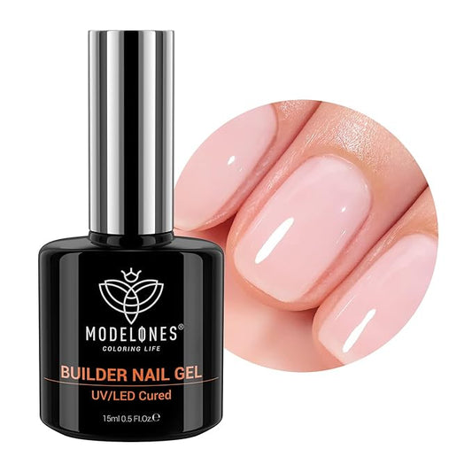 modelones Builder Nail Gel, 8-in-One Cover Nude Builder, LED Lamp Cured Thickening Apex Building Strengthener Extension Rubber Color Base Gel Polish Glue in a Bottle for Home DIY Salon Girls-VivaGrace Women