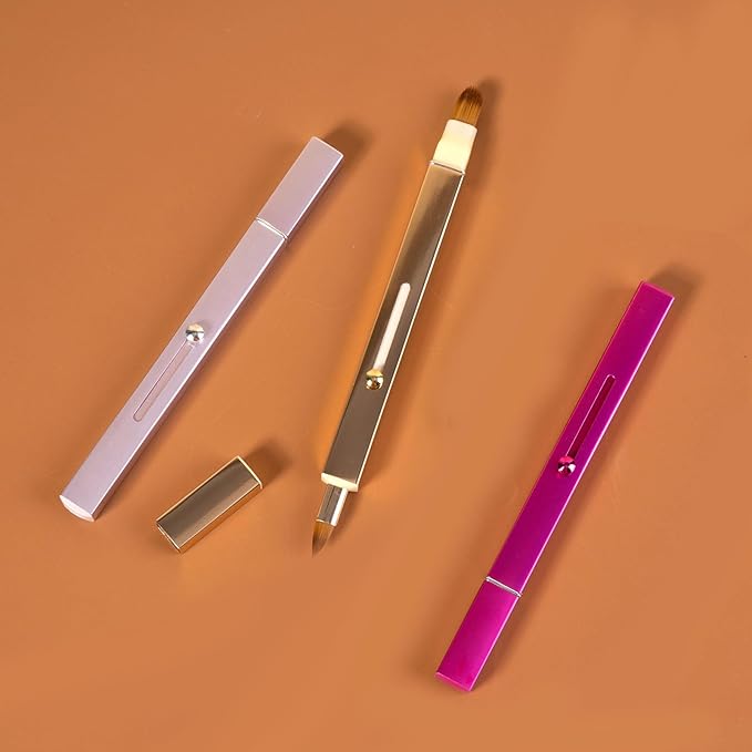 Lip Applicator Brush - 3 Pack Exquisite Professional Dustproof Retractable Lip Brush - Makeup Lipstick Lip Gloss Applicators (Pink Red Gold)-VivaGrace Women