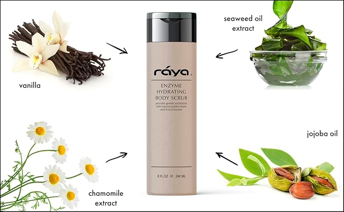RAYA Enzyme Hydrating Body Scrub 8 oz Orange Vanilla Scent (S-104) | Gentle and Exfoliating Body Scrub | Made with Seaweed, Jojoba Beads, and Fruit Enzymes-VivaGrace Women