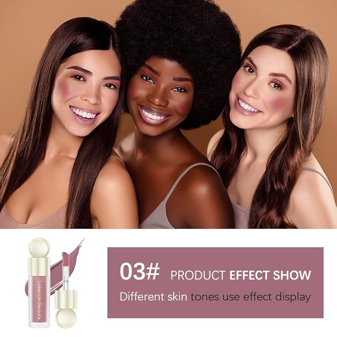 Soft Velvet Liquid Blush Face Makeup Matte Cream Blush for Cheek Weightless,Long-Lasting,Natural-Looking,Smudge Proof,Dewy Finish Skin Tint Blush Makeup(#03)-VivaGrace Women
