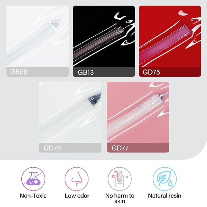 AILLSA Nude Gel Nail Polish Set Red Jelly Pink Milky White Black Gel Polish with Base and Top Coat, Classic Popular Color All Season Soak Off U V L ED Manicure Art Salon DIY at Home 7Pcs 8ML