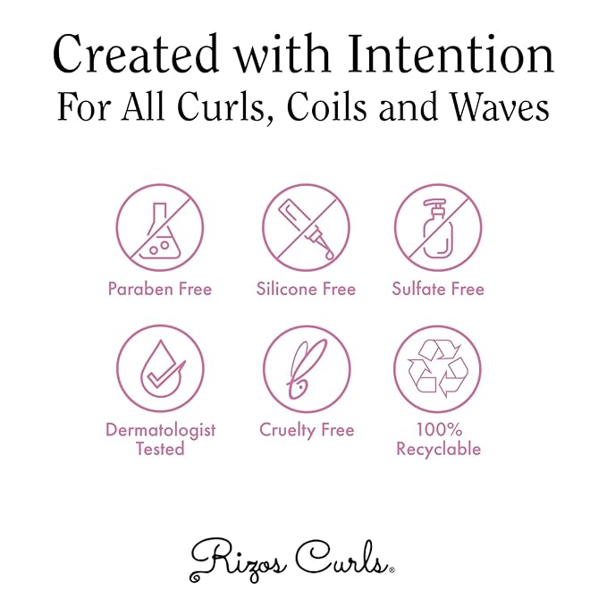 Rizos Curls Curl Defining Cream for Wavy, Curly, Coily, Kinky Hair Frizz Control, Defines, Softens, Moisturizes, Adds Shine for Hair Types Sulfate & Paraben Free-VivaGrace Women