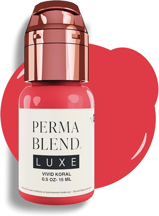 Perma Blend Luxe Lip Pigment Ink, Professional Lip Tattoo Microblading Supplies, Vivid Koral, .5 oz-VivaGrace Women