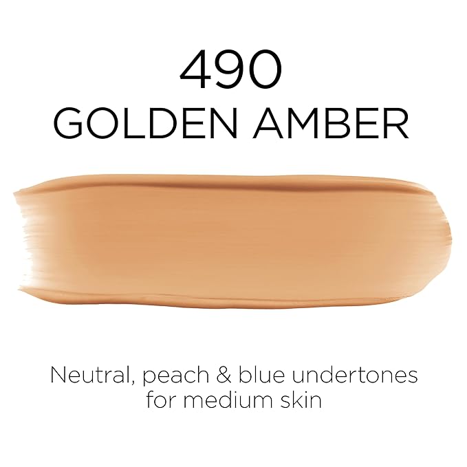 L'Oreal Paris Makeup Infallible Up to 32 Hour Fresh Wear Lightweight Foundation, 490 Golden Amber, 1 Fl Oz, Packaging May Vary-VivaGrace Women