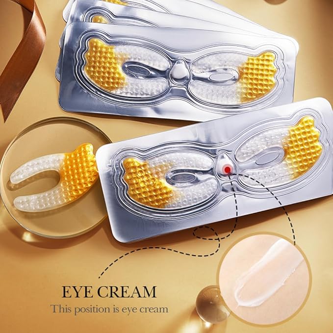 3D Crescent Design Under Eye Patches (5 Pairs) - Crystal Under Eye Mask with Eye Cream, Specifically for Canthus Wrinkles and Dryness Around the Eyes (Crystal)-VivaGrace Women