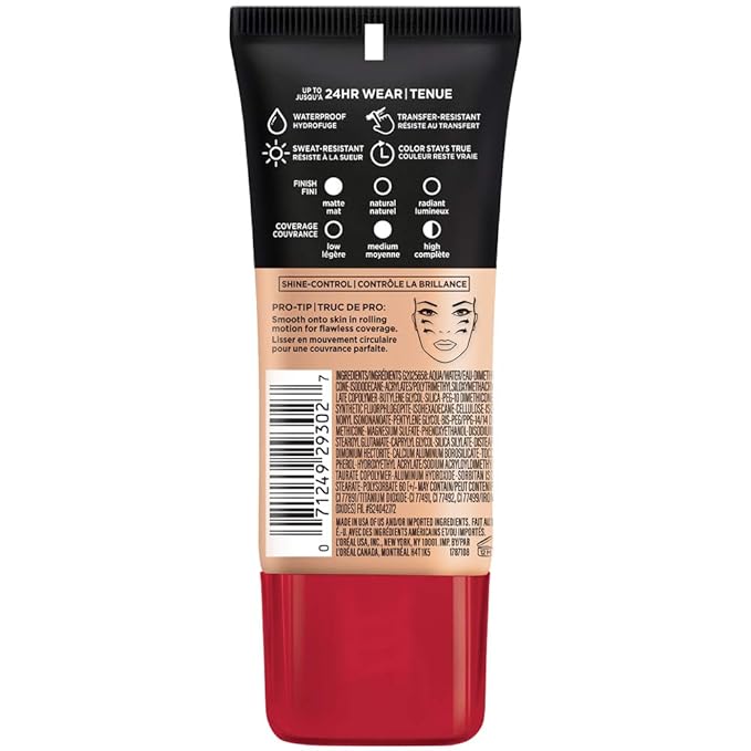 L'Oreal Paris Cosmetics Makeup Infallible Pro-Matte Liquid Longwear Foundation, Natural Buff, 1 fl oz.-VivaGrace Women