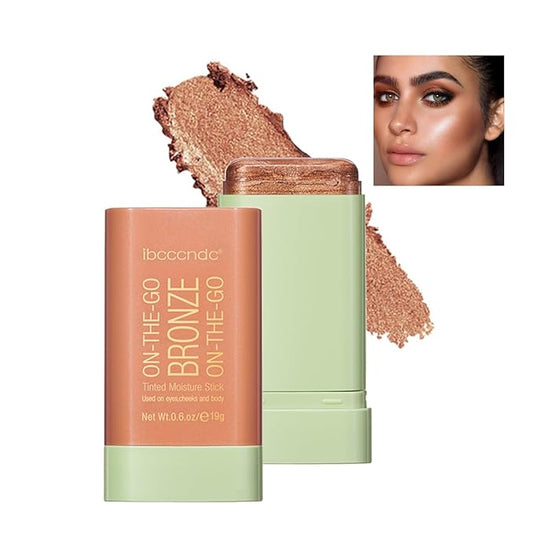 Cream Contour Stick,Bronzer Contouring Stick Facial Cream Highlight Contour Shaping Face Bronzer Makeup Blendable,Long Lasting 03-Rich Glow-VivaGrace Women