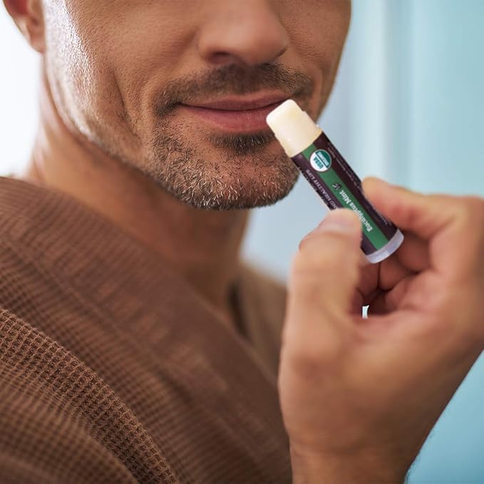 USDA Organic Lip Balm 4-Pack by Earth's Daughter - Eucalyptus Mint Flavor, Beeswax, Coconut Oil, Vitamin E - Best Lip Repair Chapstick for Dry Cracked Lips.-VivaGrace Women