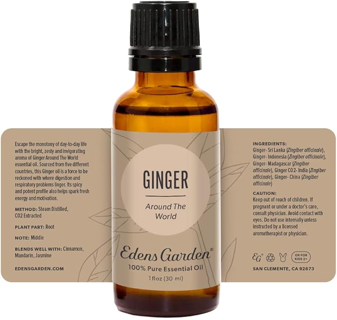 Edens Garden Ginger Around The World Essential Oil- 100% Pure Premium Grade, Undiluted, Natural, Therapeutic, Aromatherapy, The Best for Diffuser, Skin, Candle, Laundry 30 ml (1 fl oz)-VivaGrace Women