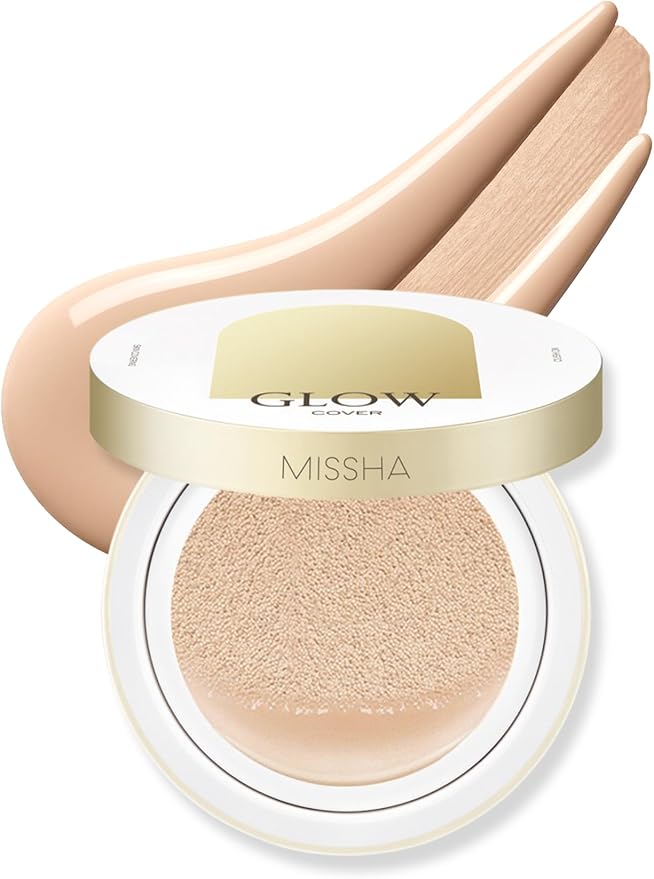 MISSHA Glow Cushion No.21 Light Beige for Bright Skin Radiant & Moisturizing Skin with Buildable Coverage-VivaGrace Women