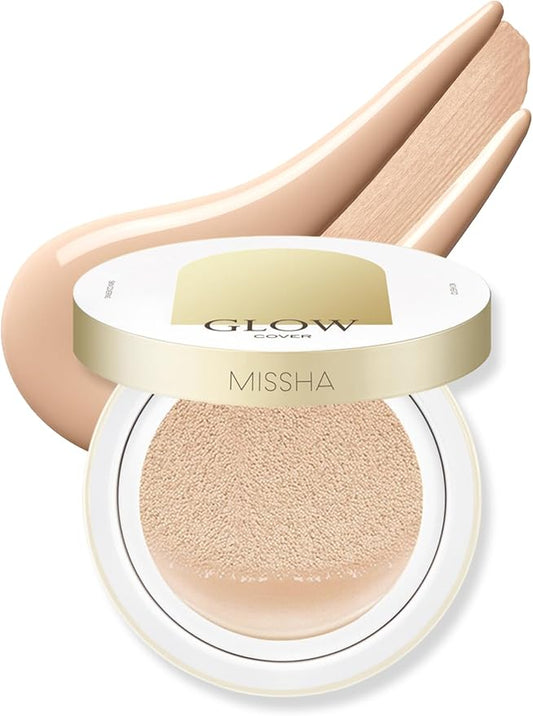 MISSHA Glow Cushion No.21 Light Beige for Bright Skin Radiant & Moisturizing Skin with Buildable Coverage-VivaGrace Women