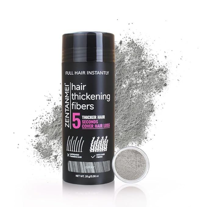 Hair Fibers for Thinning Hair for Women All-Natural Hair Building Fibers 0.98 Oz Hair Volume Powder Bald Spot Cover Up for Men & Women (Gray)-VivaGrace Women