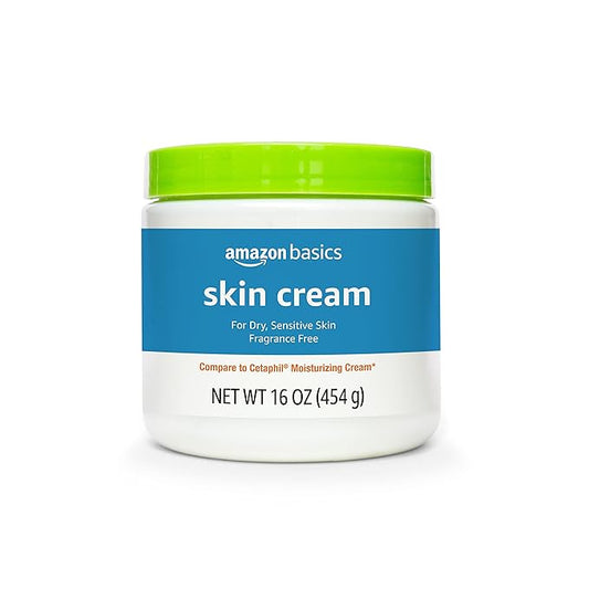 Amazon Basics Ultra Moisturizing Skin Cream for Dry & Sensitive Skin, Dermatologist Tested, Fragrance Free, 16 Ounce, 1 Pound (Pack of 1) (Previously Solimo)-VivaGrace Women