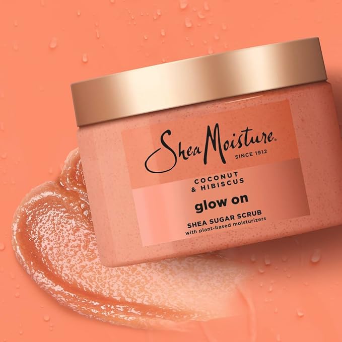 SheaMoisture Shea Sugar Body Scrub For Glowing Radiance Coconut Hibiscus Glowing Radiance Body Scrub With 24h Shea Moisture Nutrients 12 oz-VivaGrace Women