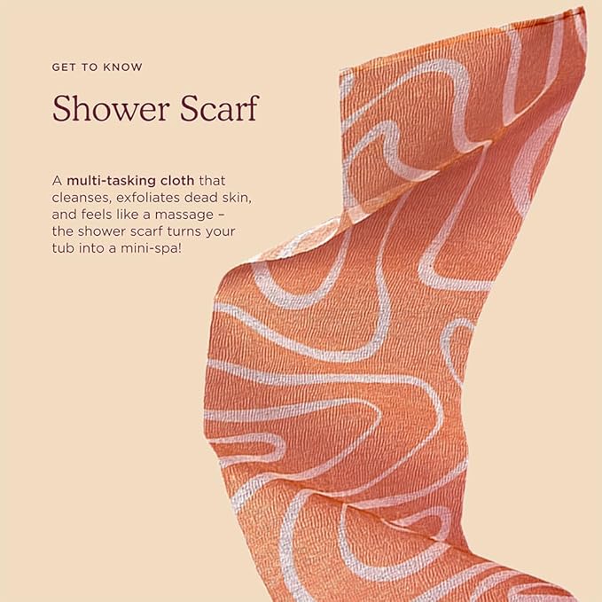 HANNI Extra-Long Shower Scarf, Japanese-Inspired Exfoliating Body Scrubber, Loofah-Like Wash Cloth for Dead Skin Removal-VivaGrace Women