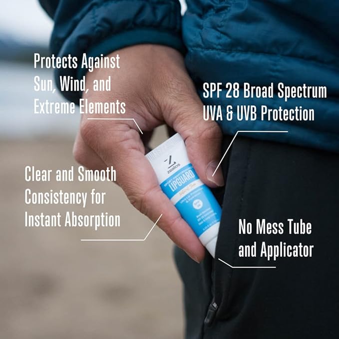Zealios LipGuard - SPF 28 - UVA/UVB Sunscreen Protection & Repair Chapped Lips - Broad Spectrum Protection Lip Balm - Sensitive Skin Safe - Paraben Free Coconut Jojoba Oils Lip Applicator - Pack of 3-VivaGrace Women