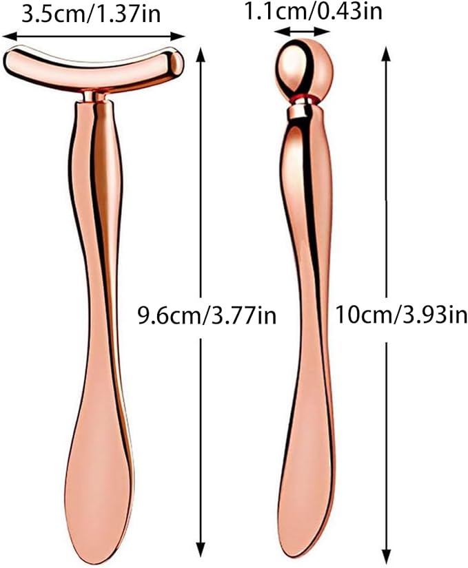 Pimoys 2 Pcs Metal Eye Cream Applicator Face Roller Massager Tool,Eye Massage Wand Stick Women for Facial Massager for Reducing Puffiness Wrinkle Gift for Women-VivaGrace Women