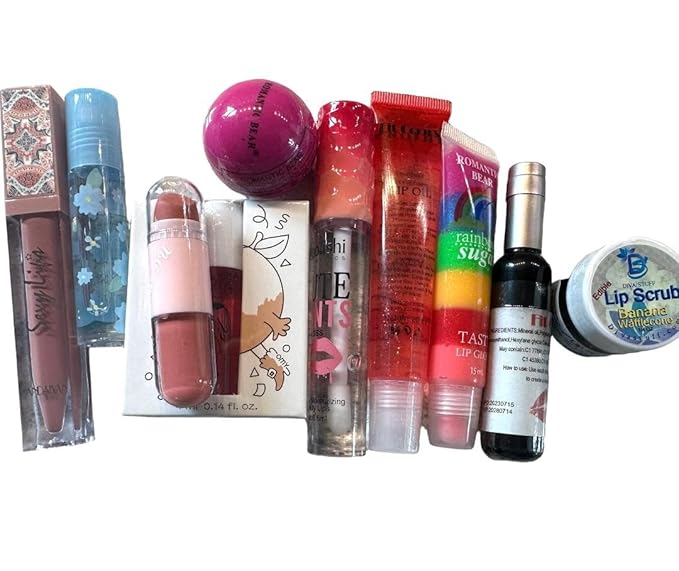 Diva Stuff Pink Lip Kit, 10 Lip Products Chosen At Random, Some Clear and Sheer and Some in Shades of Pink-VivaGrace Women