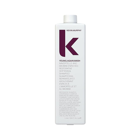 KEVIN.MURPHY YOUNG.AGAIN.WASH - Moisturising Shampoo - For Dry, Damaged & Brittle Hair - Hair Repair & Hydration - Amino Acids & Lotus Flower Extract - Sulphate & Paraben Free - 1 L / 33.8 fl oz-VivaGrace Women
