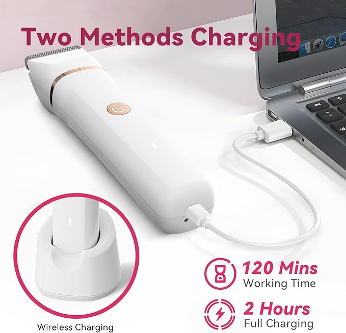 Electric Bikini Trimmer for Women - 4 in 1 Electric Razors for Women, Waterproof Pubic Hair Trimmers and Facial Hair Remover, Replaceable Shaver & Nose Hair Trimmer, Rechargeable Women's Grooming Kit-VivaGrace Women