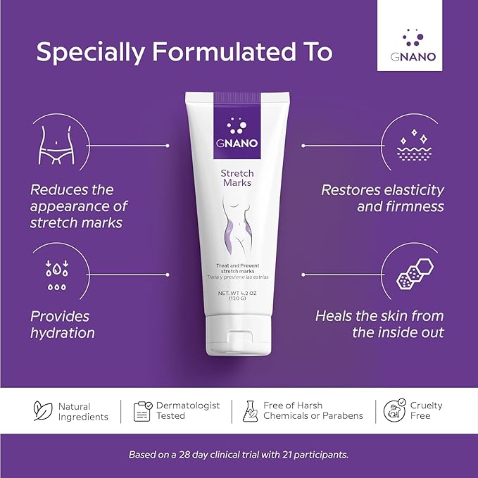 Advanced Stretch Mark Therapy Cream for Stretch Marks and firmer skin with Natural Ingredients to Prevent and get rid of Stretch Marks, Restores and Heals the Skin for Men and Women 4.2oz-VivaGrace Women