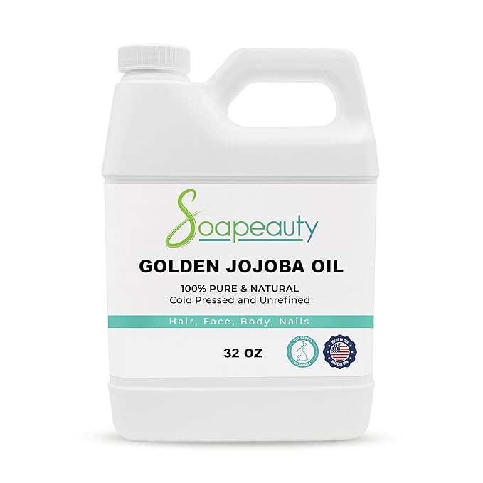 Soapeauty Golden Jojoba Oil | 100% Pure & Natural | Unrefined, Cold Pressed, Hexane Free | Moisturizing Oil for Skin, Face, Hair & Nails | 32 Fl Oz-VivaGrace Women