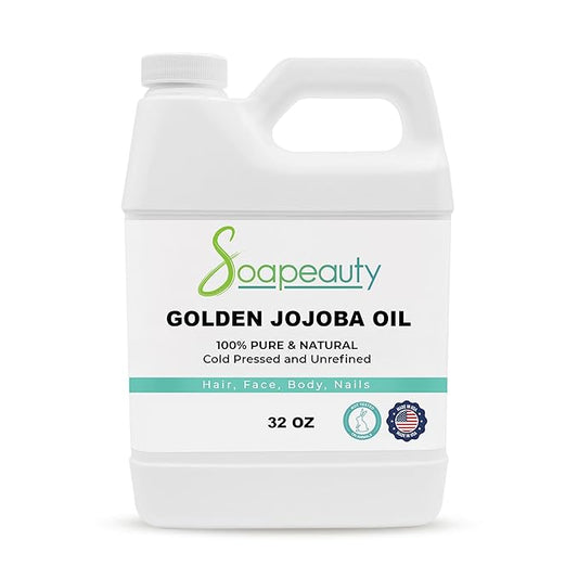 Soapeauty Golden Jojoba Oil | 100% Pure & Natural | Unrefined, Cold Pressed, Hexane Free | Moisturizing Oil for Skin, Face, Hair & Nails | 32 Fl Oz-VivaGrace Women