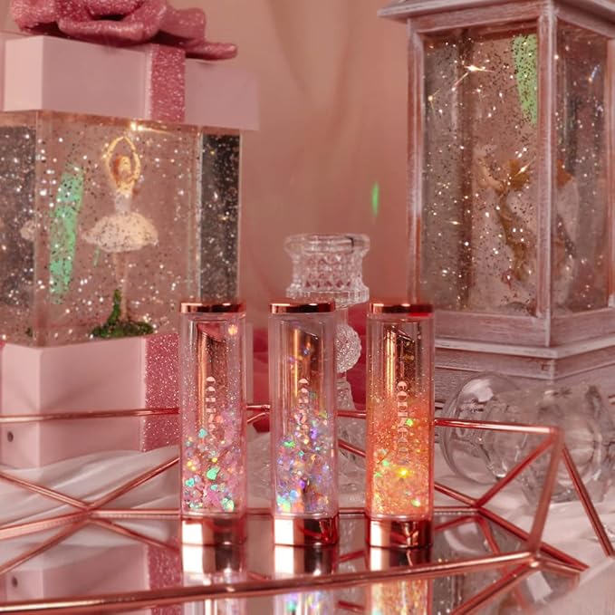 Sparkle Cute Changes Color Lip Balm #03 Swan Lake｜Colored Lip Cream Lip Gloss, Glitter Lip Care Lip Pack Birthday Gift Glitter Gift Sequin Shiny Spangle Lipbalm crema de labios de color-VivaGrace Women