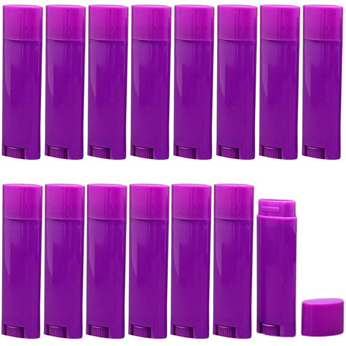 5ml 25Pcs Empty Oval Deodorant Lip balm Tubes Containers Twist-up Refillable Containers for Lipstick,Chapstick,Homemade Lip balm,DIY Deodorants(Purple)-VivaGrace Women