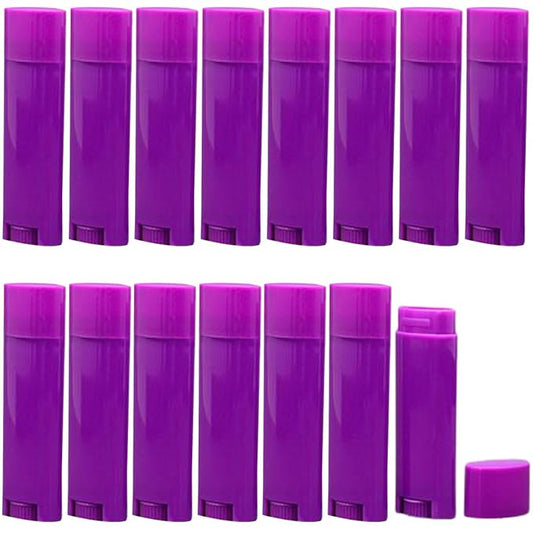5ml 25Pcs Empty Oval Deodorant Lip balm Tubes Containers Twist-up Refillable Containers for Lipstick,Chapstick,Homemade Lip balm,DIY Deodorants(Purple)-VivaGrace Women