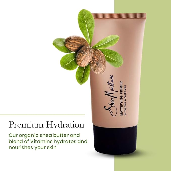 SheaMoisture Mattifying Primer - Matte Face Primer Hydrates and Balances Skin - Made with Organic Shea Butter, Tea Tree and Kaolin Clay (Good for oily, acne prone or sensitive skin) 1 Pack (1.7oz)-VivaGrace Women