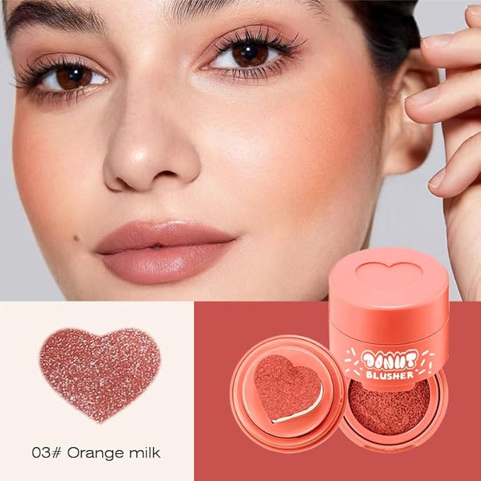 Stamp Liquid Blush Stamp Blush with Heart Shaped Applicator Natural Long Lasting Blush, Light and Airy Makeup for Women (3)-VivaGrace Women