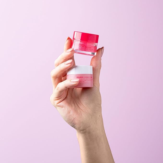 W7 Sweet Dreams Lip Scrub & Overnight Lip Mask Duo - 2Pcs Set - Strawberry Flavour - Exfoliate, Condition, Soothe & Hydrate-VivaGrace Women