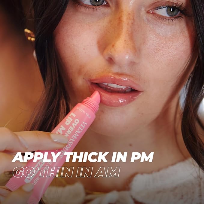 Vitamasques Overnight Lip Mask - Hydrating Vanilla Lip Balm Moisturizer with Vitamins & Natural Oil Hydrates, Nourishes & Plumps Lips Area - Korean Skin Care Lip Care Products (Pack of 3)-VivaGrace Women