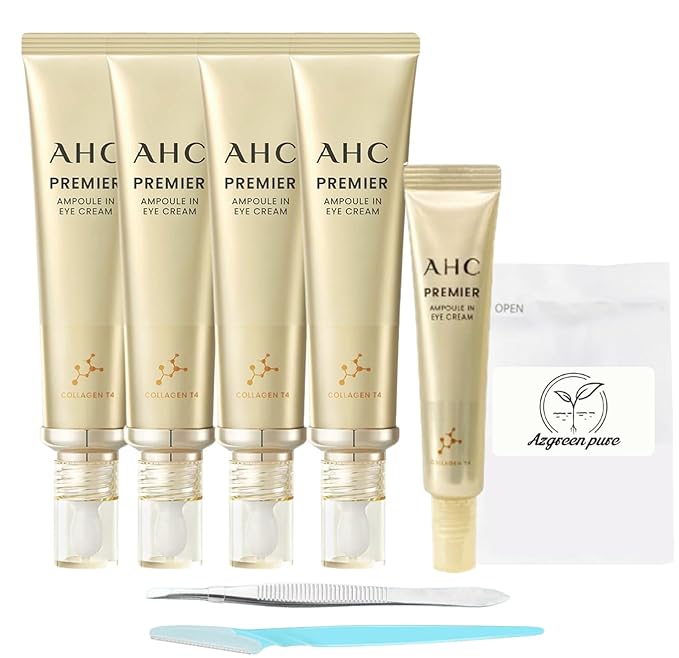 AHC: SEASON 11 PREMIER AMPOULE IN EYE CREAM 40ml(1.35 fl.oz) X 4Pack + SEASON 11 Eye Cream 12ml + Eyebrow Knife + Tweezers included***Be sure to check the additional components!!***-VivaGrace Women