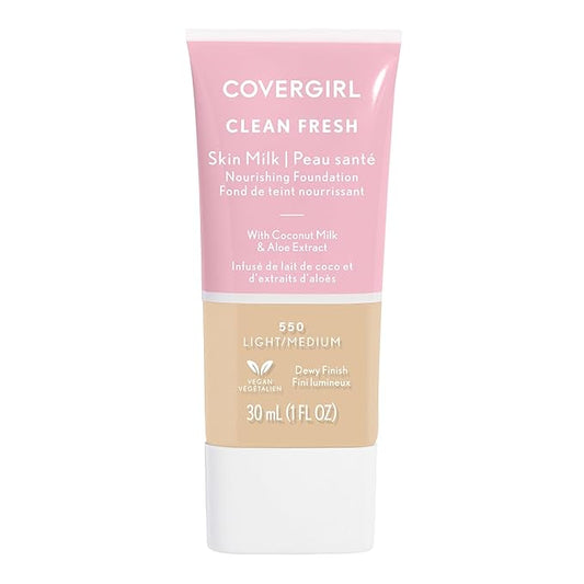 COVERGIRL, Clean Fresh Skin Milk Foundation, Light/Medium, 1 Count (packaging may vary)-VivaGrace Women