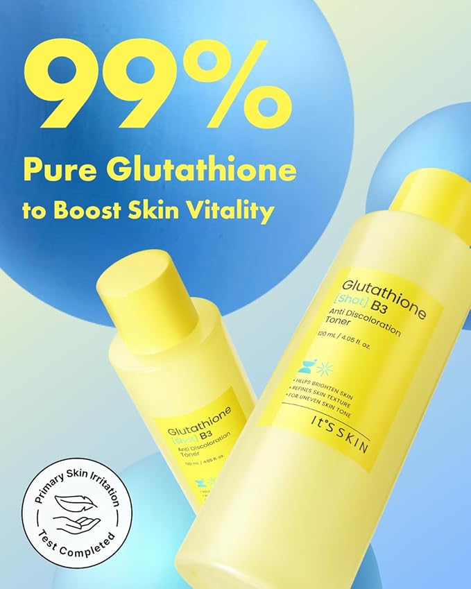 It'S SKIN Glutathione Shot B3 Toner 4.05 Fl Oz, 99% Pure Glutathione, Deep Hydration & Skin Texture Care, Fast-Absorbing for Daily Toner, Korean Skincare-VivaGrace Women
