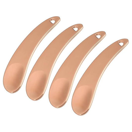 VOCOSTE 4 Pcs Makeup Spatula Mini Spoon, Eye Cream Massage Sticks Beauty Scoop, for Facial Cosmetic Face Cream, Moon Shape 2.13"x0.51", Rose Gold Tone-VivaGrace Women